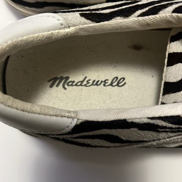 MADEWELL SIDEWALK‎ ZEBRA LOW TOP SNEAKERS SIZE W 7.5M , M 6M - Picture 5 of 6